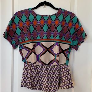 W118 by Walter Baker Geometric Top Purple Green S